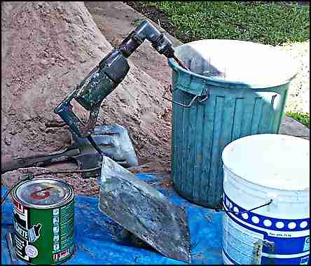 drill in cleaning bucket