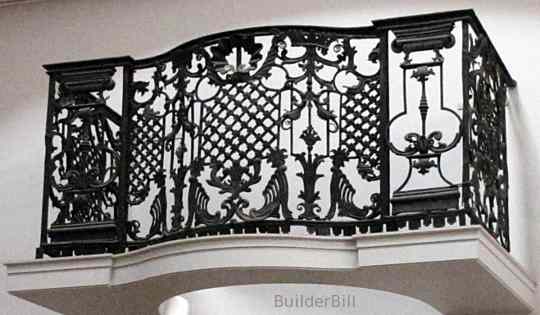 An English wrought iron balcony 