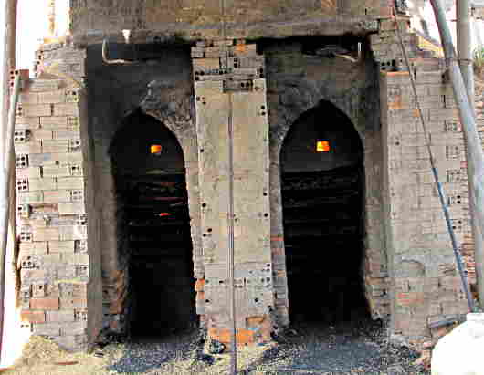 the hearths of a tile kiln