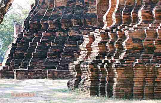 thai brick temple ruins